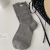 Calcetines de Media Pantorrilla para Mujer Primavera y Otoño Encaje de Burbujas Calcetines Caídos Estilo Miu Calcetines Largos Sencillos Algodón Puro Calcetines para Mujer Venta al por Mayor