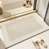 Tapete de banheiro em terra de diatomáceas estilo wabi-sabi, tapete de pé absorvente e antiderrapante para vaso sanitário, tapete de chão de secagem rápida para entrada de banheiro doméstico