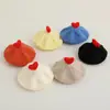 Boina de Punto de Color Puro para Bebé Ins Coreana Primavera y Otoño Sombrero de Pintor con Corazón Moda Sombrero de Lana para Niña Bebé Invierno