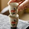Ceniza de Planta Taza de Boceto de Durazno Pintada a Mano Taza de Té Cerámica Hogar Taza de Degustación de Té Taza Individual Taza de Té para Oficina Gama Alta