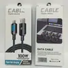 Cable de Datos Trenzado Tres en Uno Caja de Color Pantalla Digital Empaque, Cable de Carga de Cabeza Doblada, Caja Blíster, Correa para Teléfono Móvil, Caja de Cable de Carga