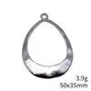 50x35mm 3.9g Multicolores Accesorios DIY para Comercio Exterior, Producto Popular Transfronterizo, Colgante para Aretes Hueco Martillado con Forma de Gota de Agua