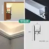 Tira de luz LED unilateral de 45 grados hacia arriba Tira de luz para techo suspendido colgada en el borde Luz lineal Sin ranurado Canaleta reflectante para lavado de techo