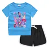 Conjunto de Camiseta de Manga Corta Redonda y Shorts de Verano para Niños 2026 Estilo Coreano Casual Absorbente de Sudor Color Caramelo Sudadera para Bebé