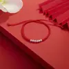 Pulsera de Plata Pura con Cuerda Roja, Plata Pura 990, Unisex, Tejida con Cuentas de la Fortuna, Regalo para el Año de Nacimiento