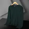 Fábrica de Roupas Source Camiseta Lisa de Manga Longa 180g com Logo Estampado Camiseta Masculina de Algodão Penteado Gola Redonda Cor Lisa Camisa de Outono