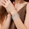 Pulsera Europea y Americana Transfronteriza Popular Brillante de Pedrería Brazalete Personalizado en Capas Brazalete de Tenis Regalo para Baile de Graduación de Niñas