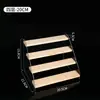 Suporte de Exibição de Esmalte em Acrílico de Madeira Loja de Manicure Multicamadas Trapezoidal Rack de Armazenamento de Cosméticos Batom