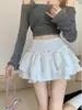 Saia midi estilo balé para mulheres, estilo coreano de verão, nova coleção 2026, cintura alta, design emagrecedor, doce e picante, em camadas e saia curta volumosa