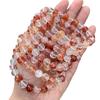 Jingde joyería flor de goma roja natural pulsera de cristal moda buena suerte pulsera de cristal retro fábrica de joyería al por mayor