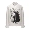 """Seles Prelude"" Castelo do Rei Demônio Estampa Estilo Casual Henley Gola V Manga Longa Camiseta Unissex"