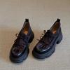 Zapatos de Plataforma Gruesa Estilo Retro de Nicho para Mujeres Bajitas, Nuevos Zapatos de Moda Versátiles con Cordones y Lazo para Otoño e Invierno 2026 para Mujeres