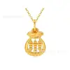 Colgante de Oro Puro 999 Shuibei Gold Cadena de Clavícula de Oro Duro 3D Set de Regalo de Promoción para la Industria de la Belleza Artículo Caliente de Transmisión en Vivo