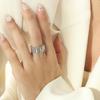 Cinturón de Malla Exagerado de Personalidad Europea y Americana Cadena con Borlas Tejidas Estilo Ins Anillo con Borlas Letra Anillo para Dedo de Acero de Titanio para Mujer