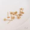 Aretes de Bola Colgante Rellenos de Oro de 14K que Conservan el Color Aretes de Frijol de Aguja Aretes de Cuentas Redondas Aretes DIY Hechos a Mano Materiales para Accesorios de Aretes