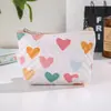 Linda Cartera de Cuero con Forma de Corazón, Bolsa Pequeña Portátil para Guardar Brochas de Maquillaje de Baja Capacidad, Bolsita