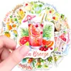 Novo Conjunto de 50 Adesivos de Coquetéis de Verão, Pacote de Adesivos de Grafite de Bebidas Frescos e Simples Feitos à Mão para Decoração de Diário e Caderno
