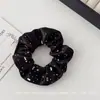 Encaje Francés Anillo para el Cabello de Intestino Grueso para Mujer Sentido de Alta Gama Tamaño Grande Flor para el Cabello Dulce Cuerda para el Cabello Combinable Cuerda para el Cabello