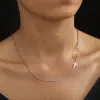 Transmissão ao Vivo Transfronteiriça Aliexpress Moda Simples Colar de Cruz em Prata Esterlina S925 para Mulheres Personalidade de Nicho Venda Direta de Fábrica