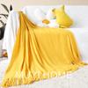 Manta Fresca Estilo Nórdico com Borlas Manta de Sofá Cobertor Xale de Luxo Leve Manta de Fim de Cama Manta Verde para Pousada Toalha de Fim de Cama