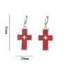 Pendientes de Estilo Coreano Cielo Estrellado Estrella de Cuatro Puntas Incrustaciones de Diamante Pendiente de Aleación Hecho a Mano Colgantes Adornos Adornos de Cruz