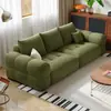 Sofá Doble Recto de Chenilla Color Crema para Sala de Estar, Sofá de Tela para Apartamento Pequeño de Tres Plazas Estilo Nube para Alquiler