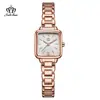 Reloj de marca Fate love nuevo exquisito elegante cuadrado nicho impermeable para mujer correa de acero reloj de cuarzo femenino