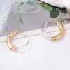 Pendientes Redondos Retro de Dos Tonos Empalmados, Grandes y Pequeños, Europeos y Americanos, Transfronterizos, Simples y de Moda, Versátiles para el Uso Diario para Mujeres
