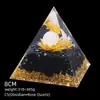 Pirámide de Cristal Natural de 8 cm Decoración Creativa para el Hogar Adorno Artesanal Bola de Cristal Envuelto en Resina Pirámide de Resina