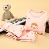 Ropa interior térmica para niños Ropa para niños Traje engrosado con forro polar Ropa de otoño para niños Pantalones largos Ropa de invierno para niñas Traje de dos piezas base a la moda