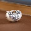 Colgante Rey Ciervo Dorado de plata pura vintage artístico hueco carácter fu Ruyi cerradura de plata accesorios para pulsera colgante femenino amplia joyería de plata
