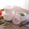 Boles Frescos para el Hogar al por Mayor con Tapas, Set Grande de Tres Piezas, Cerámica Apta para Microondas, Pieza Individual, Paquete Sellable para Refrigerador