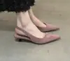 Novedad Verano 2026 Moda Femenina Sencillas de Color Sólido Punta Fina Tacón de Aguja Tacón Bajo Zapatos