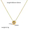 Colar Colorido de Aço Inoxidável com Diamantes Estilo Luxuoso e Design Único, Pingente de Flor Gordinha, Corrente para Clavícula de Aço Titânio