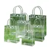 Bolso de mano de PVC, dulces de boda, flores, bolsa de regalo para recuerdo, bolsa de embalaje de plástico con logo impreso, bolso de mano transparente