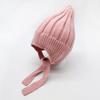 Sombrero infantil al por mayor de otoño e invierno, sombrero de lana simple de color sólido con punta, cálido y con protección para las orejas para niños y niñas, gorro tejido para bebé