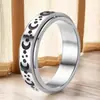 Anillo de acero inoxidable titanio acero gira estilo ins europeo y americano transfronterizo giratorio Amazon anillo de 8 mm de ancho no se decolora