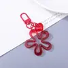 Llavero Transparente de Flor Corazón Colorido Colgante de Joyería DIY Encanto Creativa de Flor Hueca para Bolsa Venta al por Mayor