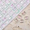 Rhinestones para Uñas de Venta Caliente 6*8 Cubo de Azúcar Pequeño Hielo Transparente Fondo Puntiagudo, Rhinestones Rectangulares Transparente de Ángulo Recto de Colores, Rhinestones de Hielo para Uñas