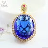 Ai Yu Joias da Moda Pingente de Cabeça de Cobra de Vidro Colar com Pedras Preciosas Imitação Vermelha e Azul Transfronteiriço Transmissão ao Vivo Atacado S5101913