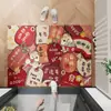 Alfombrilla de Suelo de Bucle de Seda Estilo Chino para Puerta de Entrada, Resistente a la Suciedad y al Desgaste, Se Puede Cortar a Medida