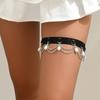 Bambú como ropa fuentes europeas y americanas de una generación de cadena de pelo perla chica ajuste negro anillo de pierna elástico P0349