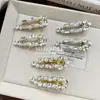 Presilha de Cabelo Oval Oca Luxuosa e Sofisticada com Pérolas e Strass, Presilha de Cabelo Totalmente Embelezada com Diamantes, Presilha para Franja, Atacado de Acessórios de Cabelo