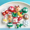 Muñeco de Nieve Seguro de Dibujos Animados Navidad Hecho a Mano DIY Accesorios para el Cabello de Crema Funda para Teléfono Pegatina para Refrigerador Decoración Colgante Accesorios de Resina