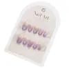 Uñas Portátiles Más Vendidas en Tiktok, Hechas a Mano Puras, Degradado Morado-Rosa, Moño 3D, Piezas de Uñas Pre-Hechas, Arte de Uñas que Ilumina el Tono de Piel, Removibles