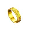 Anillos de Pareja Estilo Coreano con Baño de Latón Moneda Europea y Oro Arena Vietnamita para Hombres y Mujeres, Anillos Geométricos de Personalidad Modernos