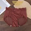 Ropa Interior Sexy de Encaje Rojo para Mujer con Bordado de Encaje Sin Costuras Tallas Grandes de Mujer Malla de Cintura Alta Bragas Fabricante