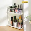 Estante Multifuncional de Acero Inoxidable Transfronterizo Tipo Trípode para Almacenamiento de Condimentos en Encimera de Cocina para Uso Doméstico, Estante de Almacenamiento para Aceite, Sal, Salsa y Vinagre al por Mayor