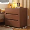 Mesita de noche estilo mid-century, madera maciza, para uso doméstico, dormitorio, estante de almacenamiento junto a la cama, armario de almacenamiento, nuevo modelo 2026, adecuado para apartamentos pequeños