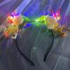 Diadema Luminosa de Astas para Mujer Diadema Luminosa Navideña Lentejuelas Cabello Casson Vestido de Hada Adorno para el Cabello de Reno